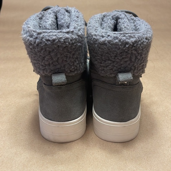 Marc Fisher Gray Ankle Boots with Cream Sole - Picture 2 of 8